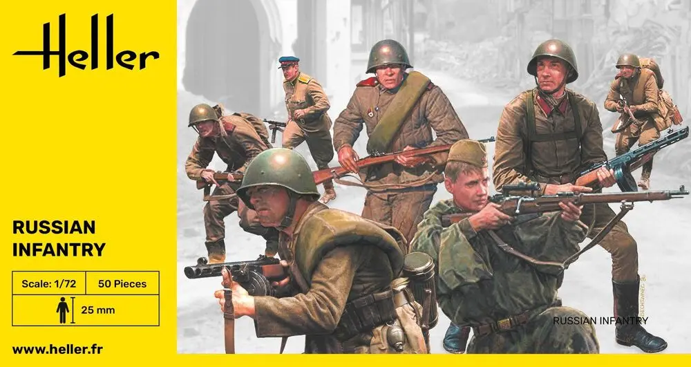 Heller : Russian Infantry (50pcs) 1/72 | Hobby2000 Modélisme